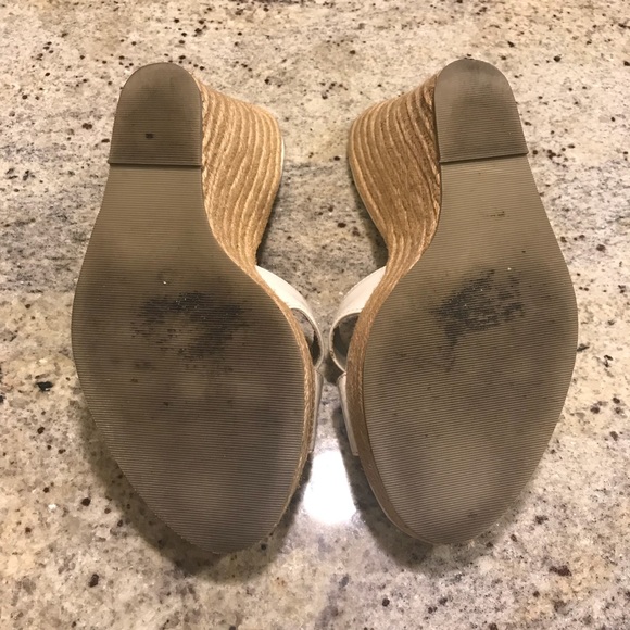 Cathy Jean Patent White Rope Wedge - Picture 2 of 5